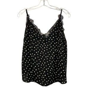 Escape by Blu Pepper Women’s Lace Trim Sleeveless Blouse V-Neck Size Medium